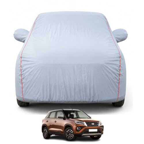 Image of Premium Car Cover For Toyota Urban Cruiser Model |100% Waterproof, UV & Dust Protection full body cover | Mirror & Antenna Pocket | Triple Stitched, Soft Inner Lining, Belt & Buckle (Dark Grey)