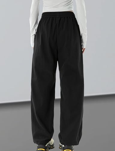Image of FEOYA Hiking Pants Women Parachute Pants Baggy Quick-Dry Water-Repellent | with Zipper Large Pockets Outdoor Travel Cargo Pants Casual Wear