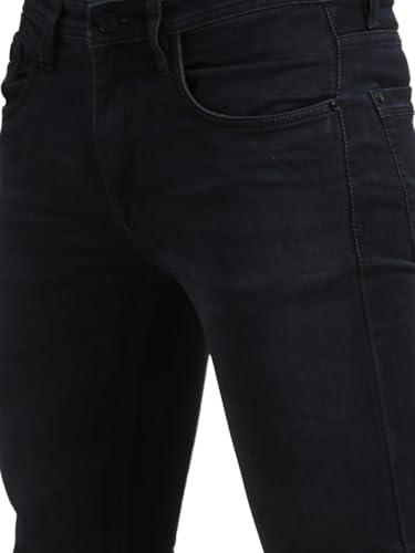 Jean en coton stretch bleu coupe ajustée pantalon homme chic