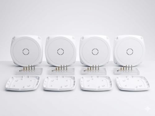 Image of CctvJunction Box, White, Pure Virgin Plastic, 5x5 Inch, Round with Square Surface, for IP and HD Cameras, Pack of 4