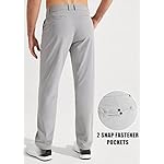 Libin Mens Golf Pants Stretch Work Dress Pants 30"/32"/34" Quick Dry Lightweight Casual Comfy Trousers with Pockets