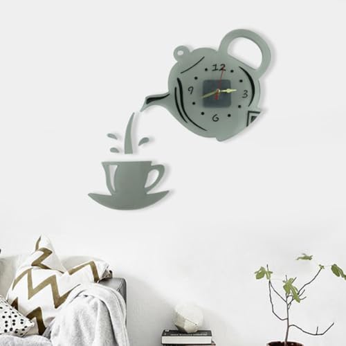 Molde de silicona para reloj de pared con diseño de tetera para decorar tu cocina 4