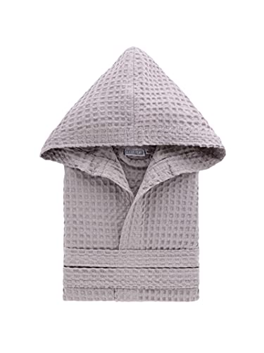 Albornoz Riviera Apone Spuma Gris S para baño de microfibra suave