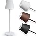 Produktbild charlique® Dinner Light - LED Akku Tischlampe in weiss, für innen und aussen, Design Tischleuchte mit USB Port, stufenlos dimmbar, aufladbar, warme Lichtfarbe, lange Brenndauer, Balkon Lampe