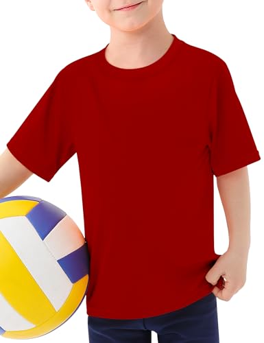 Image of Boys Rash Guard Swim Shirt UPF 50+ Short Sleeve Athletic Shirts Quick Dry Fit Sun Shirt Neon Tees for Kids Girls Youth 2-16Y