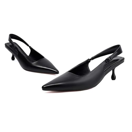 FIFSY Womens Slingback Kitten Heels Colsed Toe Low Heel Pumps Pointed Toe Ankle Strap Dressy Wedding Party Dress Shoes2