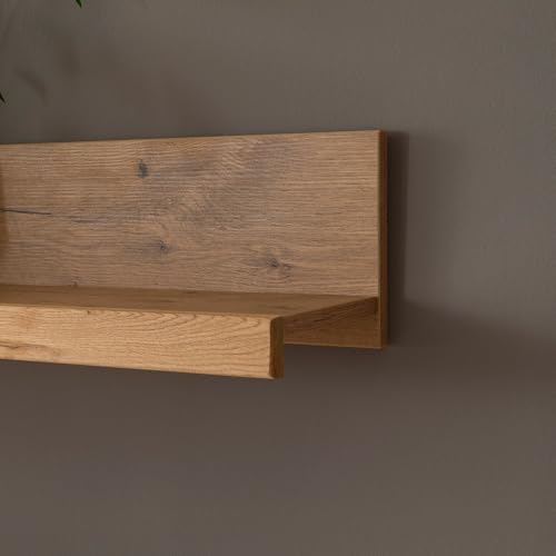 Lomadox Wohnwand Wohnmöbel in Eiche teilmassiv mit 138 cm Lowboard & Wandboard, 2-teilig, Echtholz/Massivholz-Fronten, geölt – Bild 6