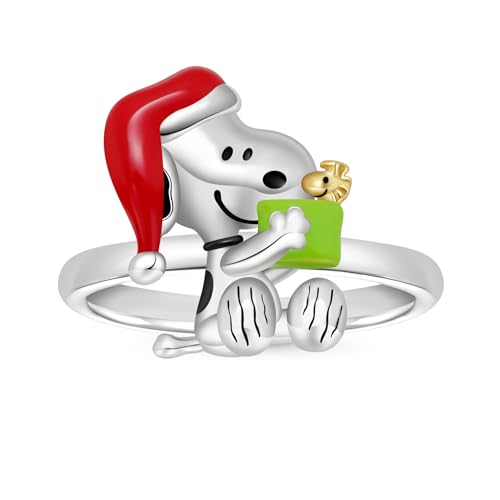 GNOCE Peanuts Christmas Ring for Women S925 Sterling Silver Ring for Her Wife Valentines Day Mothers Day Jewelry (7)