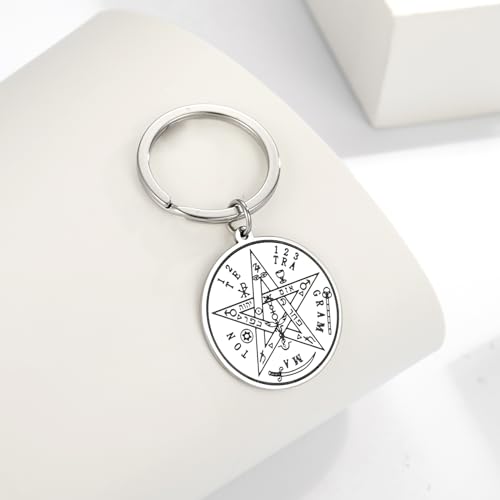 EUEAVAN Tetragrammaton Pentagram Necklace for Men Women Tetragrammaton Pentagram Protection Amulet Pagan Wicca Jewelry3