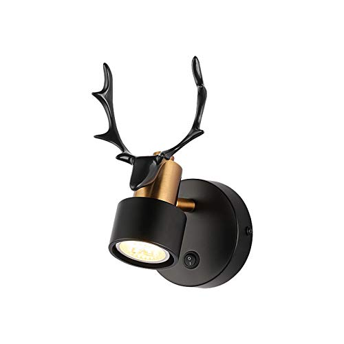 Aplique de pared negro GU10 con interruptor para iluminación de sala de estar