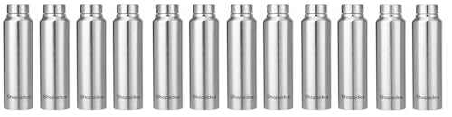Image of bottle Stainless Steel Water Bottle, 1000 ml, Silver, Leak-Proof, Modern Design Stainless Steel Water Bottle,school /college /office /home /kitchen /gym /travelling (ss pack 12)
