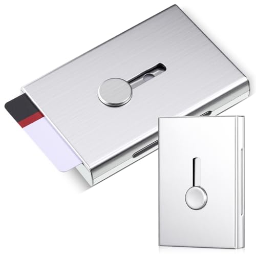 Tarjetero de visita deslizante Zonon en aleación de aluminio rígido para 28 tarjetas de crédito