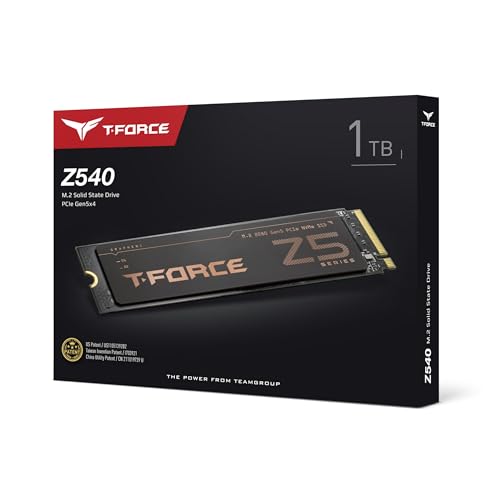 Image of TEAMGROUP T-Force Z540 1TB Gen5x4 DRAM SLC Cache 3D TLC NAND NVMe Phison E26 PCIe M.2 2280 Gaming SSD with Ultra-Thin Graphene Heat Spreader Read /Write 11700 /9500 MB /s TM8FF1001T0C129