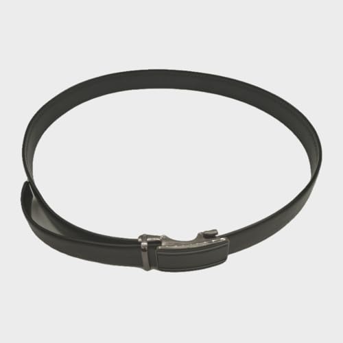 Men's Genuine Leather Ratchet Belt with Automatic Buckle, Black3