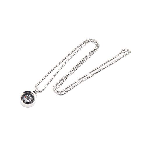 Engraved Compass Necklace, Navigation Compass Necklace for Women Men Best Friends, Fashion Festival Gift Wrap, Silver - Thumbnail 3