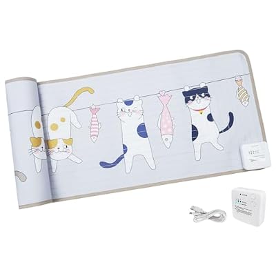 DOGNESS Rechargeable Pet Shock Mat, 59"x15" Safe Cat Scat Repellent Mat Electronic Training Pads Keep Dogs And Cats Off Couch, Bed, Indoor Cat Deterrent Mats (Cat Balcony)
