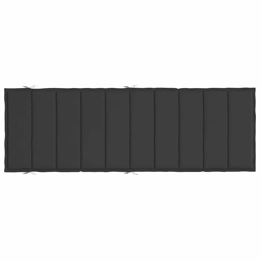 Cuscino per Lettino Prendisole da Giardino Nero 186x58 cm