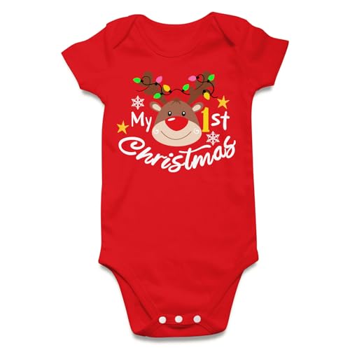 Neutral Baby Christmas Outfit Boy Girl My 1st Christmas Red 6-9 Months