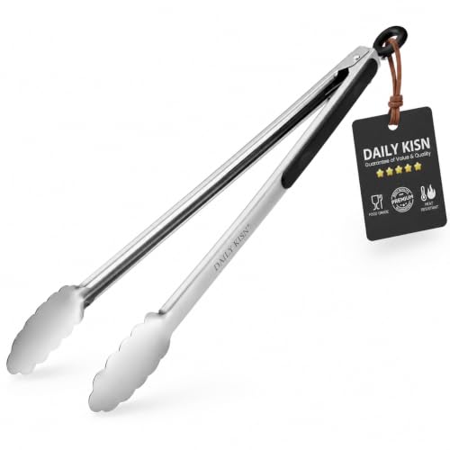 Grill Tongs, 17 Inch Extra Long Stainless Steel BBQ Tongs (17", 1PC)