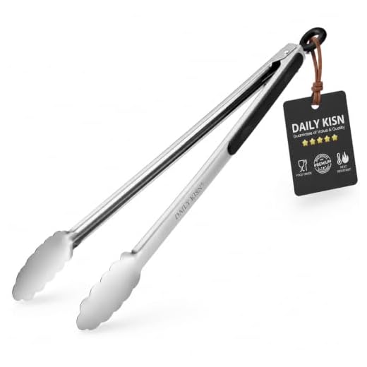Grill Tongs, 17 Inch Extra Long Kitchen Tongs, Premium Stainless Steel Tongs for Cooking, Grilling, Barbecue/BBQ, Buffet (17” 1PC)