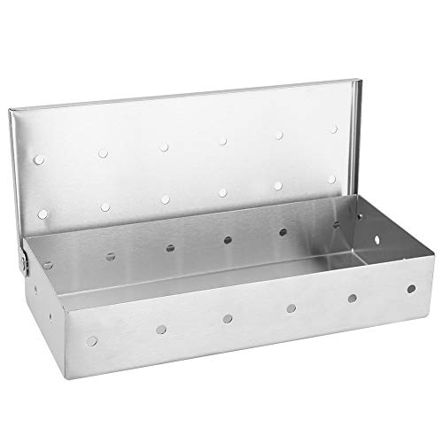 Jwthee Scatola affumicatrice per Barbecue, Scatola affumicatrice per trucioli di Legno Scatola affumicatrice di Grande capacità per griglia a Gas o griglia a Carbone Scatola