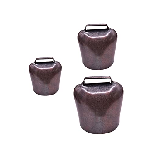 PERSELOSO 2pezzi Campanelli per Pecore e Bovini in Ferro Spesso Suono Decorazione Appendibile per Animali da Fattoria da Campane Rosso Bronzo Medio Antismarrimento per Equini e Ovini