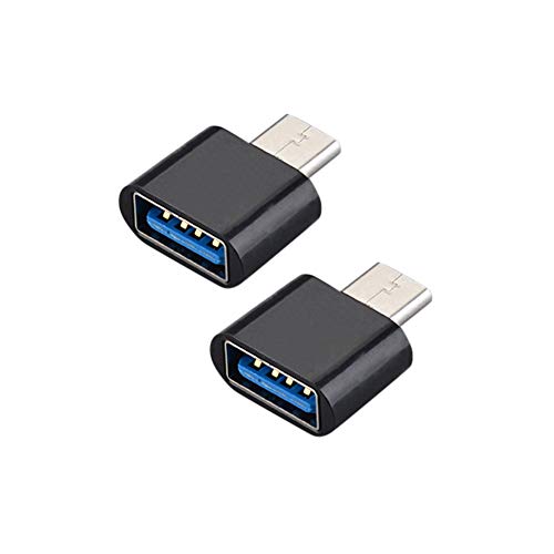 Lot de 2 adaptateurs USB C vers USB 3.0, USB C mâle vers USB A femelle, OTG USB Type C vers USB pour MacBook Pro 2018, Galaxy S20 Note 10 S8 S9, Huawei P30 et autres appareils de type C Noir Cover