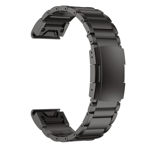 26mm Titanium Bands for Garmin Fenix 7X/6X/5X/Fenix 3 HR, Quick Fit Metal Watch Strap Wristband with...