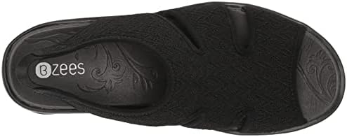 BZees Womens Daytona Slip-on Wedge Sandal, Black, 8.5 Wide US | Image 4
