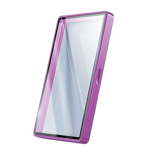 JIAONASHIJIA UV-Resistant Magnetic Metal Slab Case for 35pt PSA, BGS, CGC Graded Cards. High Alumina Glass, Multi-Point Magnetic Lock, Durable Metal Frame, Stackable Design. Purple