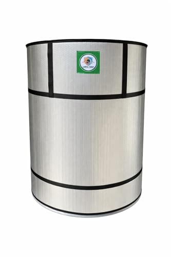 Image of Insulated Water Tank Cover for Overhead Tanks Aluminium Foil Bubble Insulation Heat & Cold Protection Waterproof Fabric UV Resistant Buckle Straps 500-2000 L (08MM, 750 LTR)