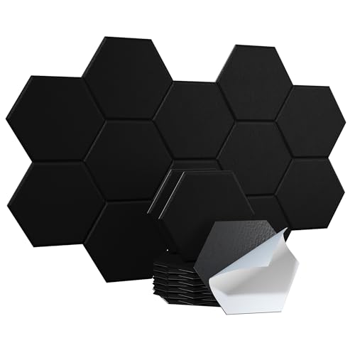Image of Acoustic Panels, Magrowill 12-Pack Soundproof Wall Panels 14 X 12 X 0.4 Inches, Sound Absorbing Panels with Full Self-Adhesive, Interior Wall Decor Felt Tiles Board