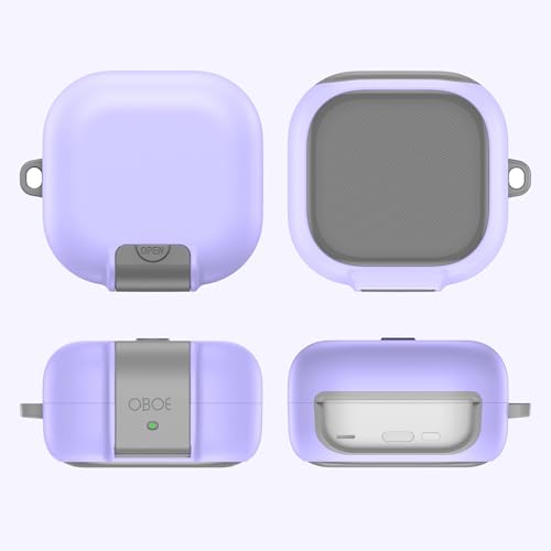 Image of Oboe Aegis Case 'Compatible with' Samsung Galaxy Buds 4 & 4 Pro Case with Phone Stand & Keyring (Lavender Purple) [Buds & ChargingCase NOT Included]