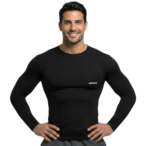 Image of WMX Full Sleeve Plain Athletic Fit Multi Sports Compression T-Shirt, Top Inner Wear