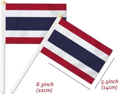 25PCS Thailand Handheld Small Flag, Thai Hand held Mini Decor Decoration Banner image 5