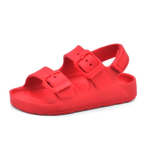 Image of Toddler Unisex Adjustable Buckle Sandals - Comfortable Open Toe Beach & Pool Shoes for Boys & Girls with Back Strap
