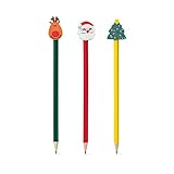 lapiz imagen infantil Medida: 19 cm Lote 100 lápices con Goma de borrar Motivos Navideños, Regalos Infantiles para Eventos navideños