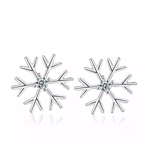 Boucles d'oreilles neige en argent anti-allergie et zircon éclatant pour femme