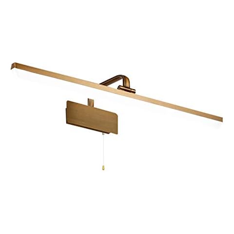 ACMHNC LED Retro Spiegelleuchte Badezimmer Mit Schalter, Braune Bronze Badlampe Vintage Spiegellampe Bad Mit Einstellbar Lampenschirm, Wandleuchte Innen IP44,4000K Schminklicht Schminktisch,51cm/10w Cover