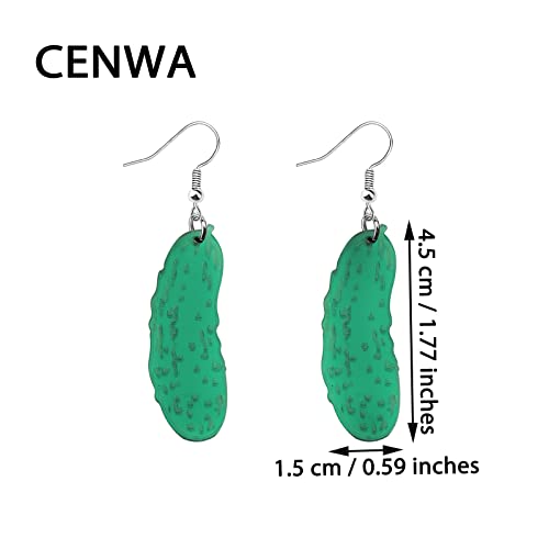 CENWA Pickle Funny Earrings for Pickle Lover Gift Pickle Drop Earrings2