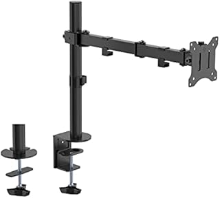 VonHaus Monitor Arm | Single Arm Monitor Mount for 13-32 Screens | Adjustable PC Monitor Arm with C-Clamp & Grommet | Ergonomic 180° Tilt and 360° Swivel | VESA Dimensions: 75x75-100x100