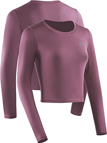 NELEUS Women's Running Workout Athletic Crop Shirts Pack of 34