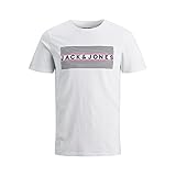 White JACK&JONES JJECORP Logo tee SS O-Neck Noos Camiseta, White/Detail:PLAY2/SLIM FIT, XS de los Hombres