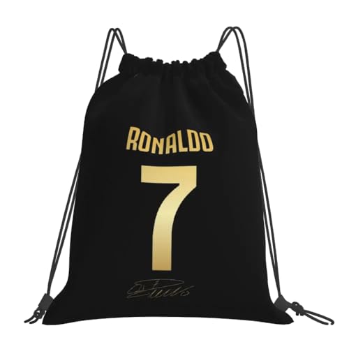 EZB Football Legend Ronaldo Number 7 - Mochila de tamaño mediano de 36 x 30 cm, multiusos, kits deportivos, kits de polietileno, gimnasio, almuerzo, vacaciones, playa, bolsa de fútbol | Ronaldo 7 Bag,