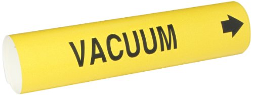 Marqueur de pipe Brady Vacuum 4146-D en plastique rigide jaune