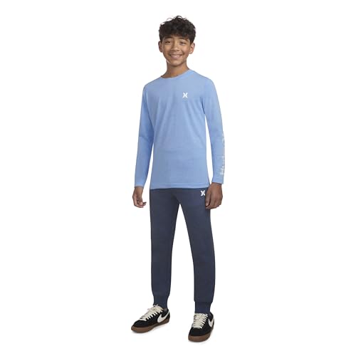 Image of Hurley boys Long Sleeve Soft Basic Cloud Slub T-shirt and Shorts 2-piece Outfit Set