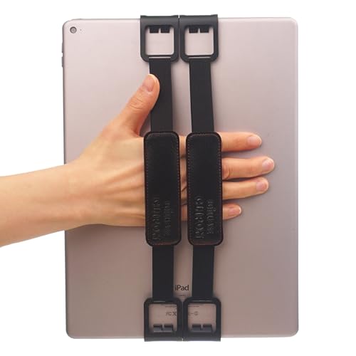 WiLLBee CLIPON Hand Pad Double - Tablet e-Book Hand Strap Finger Grip Holder (Black, for 12.6-13 inch Device)