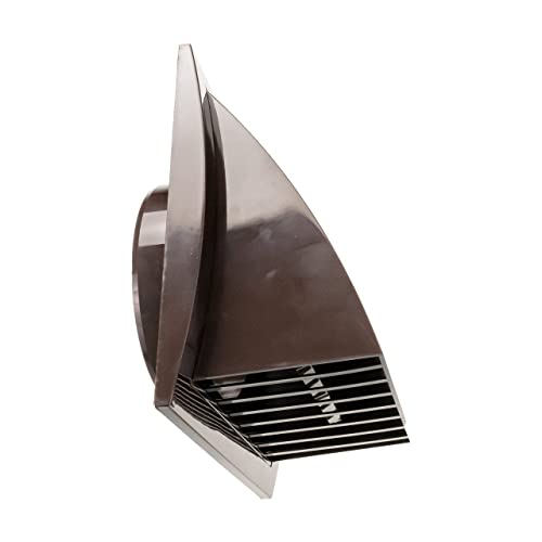 Repa Market 6 Inch / 150mm Exhaust Hood Vent with Rain Cover, Brown ABS Plastic Wall Air Vent Cover