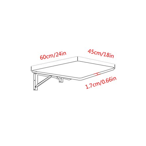 Table pliante murale en bois de pin vernis 60x45 cm pour petit espace