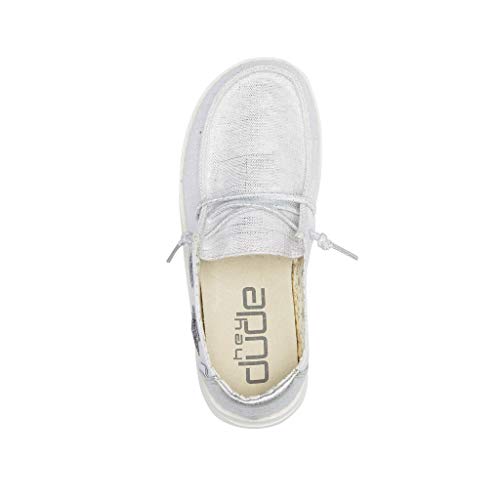 Image of HEYDUDE Wendy Star Loafers for Little, and Big Kid - Textile Upper with Lace Detailing, Removable Insole, Chic and Nice
